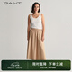 GANT/甘特新款女士傘裙休閑純色通勤簡約氣質(zhì)優(yōu)雅中長A字裙半身裙 248卡其色 34