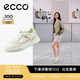 愛(ài)步（ECCO）平底鞋女 倪妮同款牛皮板鞋系帶休閑運(yùn)動(dòng)鞋 街頭272803 白色/抹茶綠/水泥灰27280361198 38