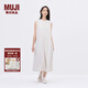 無印良品（MUJI）IDEE 女式 平紋 無袖連衣裙 女裝裙子25年夏季 連身裙 GA44CC5S 淺灰色 L (165/88A)