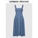 UR2025秋季新款女裝丹寧回潮收腰水洗牛仔連衣裙UWM850239