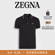 ZEGNA【七夕禮物】杰尼亞男裝黑色彈力棉質(zhì)短袖Polo衫 黑色 50 (M)偏小一碼
