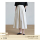 旅途原品（ltyp）白色百褶裙半身裙女中長款百褶優(yōu)雅大擺裙百搭休閑A裙秋 米白色 - 現(xiàn)貨 M