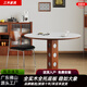 2025中古風(fēng)新款圓桌復(fù)古金屬腿圓形北歐小戶型實(shí)木巖板餐桌 伯格圓桌【1.1米】白色桌面