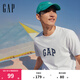 Gap男女裝2025春季新款純棉字母logo短袖T恤常規上衣美版570044 白色 S 美碼 M亞洲碼175/92A