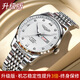 LONGAIES瑞士原裝浪琴手表男士高檔時(shí)尚自動(dòng)機械表夜光防水鏤空專(zhuān)用男腕表 升級版-L799本色白面男
