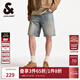 杰克·瓊斯（JACK&JONES）男裝夏季新款百搭休閑男寬松水洗貓須多口袋牛仔短褲225243009 E39中藍牛仔 XL (185)