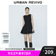 UR七夕2025秋季新款女裝摩登魅力收腰顯瘦無(wú)袖連衣裙UWG750015 黑色 S