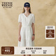 Teenie Weenie小熊女裝白色連衣裙2025夏季新款優(yōu)雅浪漫法式茶歇中長(zhǎng)裙 白色 S