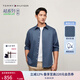 TOMMY HILFIGER【輕系列免燙】春夏季男裝肌理商務(wù)休閑純色條紋長(zhǎng)袖襯衣襯衫男 【凈色】-深藍(lán)色DBZ M （推薦：135-150斤）