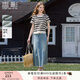 香影牛仔半身裙女中長(cháng)款2025夏裝新款藍色毛邊絕美顯瘦傘裙a字裙 牛仔藍 M 160/84A/95-110斤