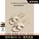 CAMILA KSENIA涼拖鞋女款2025新款夏季全羊皮一字拖外穿時尚休閑顯白 杏仁奶油白 37