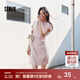 森馬（Semir）連衣裙女收腰T恤裙小心機夏季2025新款繡花圓領(lǐng)短裙簡(jiǎn)約休閑 橡皮粉61216 L