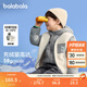 巴拉巴拉（BALABALA）童裝兒童羽絨服兩件套男童女童寶寶冬裝連帽外套 灰白色調00421 100 充絨量31g
