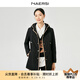 娜爾思（NAERSI）【棉服】氣質(zhì)連帽棉衣女秋冬新通勤中長外套 黑色 L