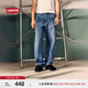 Levi's李維斯25年秋冬新款美式男士565寬松直筒休閑牛仔長褲A5756 中藍 29 (32)