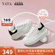 他她（TATA）女鞋2025新款奶油泡泡厚底鞋子小白鞋透氣休閑增高板鞋 白/黑 38