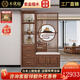 木優(yōu)庭新中式實(shí)木玄關(guān)柜紫金檀木客廳多功能入戶(hù)間廳柜鞋柜一體屏風(fēng)隔斷 屏風(fēng)柜+邊柜【1.2米】 黃檀色