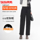 鴨鴨（YAYA）羽絨褲男女同款外穿新款冬季加厚保暖防寒工裝褲子直筒長褲 黑色 XL