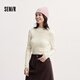 森馬（Semir）毛衣女冬季舒適緊身半高領(lǐng)正肩純色羊毛衫顯瘦打底衫101724107003