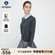 Navigare意大利小帆船假兩件針織衫女士秋冬季襯衫領(lǐng)毛衣通勤簡(jiǎn)約純羊毛衫 太空巖灰 L