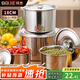 拜杰調(diào)料缸罐調(diào)商用味盅18cm不銹鋼盆帶蓋豬油罐濾油壺辣椒油罐調(diào)味缸
