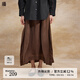 播高腰半身裙女2024春季新款氣質(zhì)通勤顯瘦傘裙DDR2BD5525 O90熔巖 S