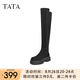 他她（TATA）厚底過膝長筒靴法式彈力美拉德女靴子冬新款WD804DC3 黑色 40