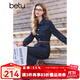 百圖betu女裝2025春季新款連衣裙撞色腰帶工裝風(fēng)牛仔連衣裙女2501T73 深牛仔藍 M