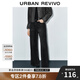 UR冬季新款女裝復(fù)古休閑水洗絨底牛仔長(zhǎng)褲UWM840105 正黑 27
