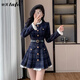 她芙（tafu）品牌女裝法式小香風(fēng)連衣裙女2026春秋新款收腰顯瘦小個(gè)子A字裙 圖片色 M