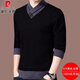 皮爾卡丹100%純羊毛衫男士秋冬季加厚保暖舒適半高領(lǐng)羊毛衫毛衣打底衫潮流 1912黑色 2XL 180(建議155-170斤)