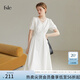 FANSILANEN22FS2026法式V領(lǐng)連衣裙女夏新款肌理感初戀小白裙 溫柔白（短款） L
