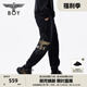 BOY LONDON25新款春夏情侶款休閑褲老鷹logo印花針織長褲N15007 黑色 M