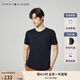 TOMMY HILFIGER【重工刺繡】夏男女平紋針織純棉潮流簽字體刺繡短袖上衣T恤02365 藏青色DW5 L (推薦：150-165斤)