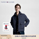 TOMMY HILFIGER秋冬女裝休閑菱形格紐扣翻領(lǐng)寬松保暖短款棉服夾克外套39252 藏青色DW5 M （推薦：115-130斤）