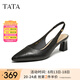 他她（TATA）復(fù)古高跟鞋包頭涼鞋女羊皮粗跟單鞋2025夏季新款USN01BH5 黑色 37