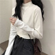GOREMAN德絨白色長袖T恤女春秋季加厚內搭半高領打底衫上衣純色2025 白色德絨 L 【100-110斤】