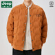 JEEP SPIRIT輕薄款羽絨服男冬季2025新款加肥加大碼青年棒球服菱格潮流 焦糖色 7XL 建議260-280斤