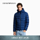 EMPORIO ARMANI/阿瑪尼官方旗艦新款男士90白鴨絨連帽排骨羽絨服外套秋季 UB079-藍色 52 (XL) (推薦：165-180斤)