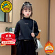G.DUCKKIDS女童打底衫半高領(lǐng)加絨女孩2023秋冬新款兒童內搭大童加厚保暖上衣 黑色 150碼建議身高140-150cm11-12歲
