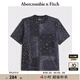 ABERCROMBIE & FITCH男裝25秋季新款美式復(fù)古重磅棉質(zhì)寬松圓領(lǐng)短袖T恤KI124-5399 黑灰色 M (180/100A)