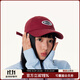 Mmlg 87mm 棒球帽女夏季新款撞色logo繡花鴨舌帽情侶出行韓系防曬帽子 紅色 均碼