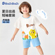 巴帝巴帝夏季純棉兒童套裝男女童寶寶短袖t恤短褲休閑裝 花園小貓 110