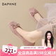 達(dá)芙妮舒適平底軟面皮女鞋2025新款復(fù)古國風(fēng)時尚蝴蝶結(jié)百搭女單鞋 藕粉色 37