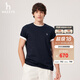哈吉斯（HAZZYS）男裝 2025夏季新款上衣【涼感/3A抗菌】圓領(lǐng)短袖T恤男ASTZE0CBE61 深藏青色DN XL （180/100A 50）