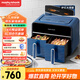摩飛電器（Morphyrichards）空氣炸鍋家用雙拼8L大容量 14大菜單720°熱循環(huán) 雙膽分區多功能空炸烤箱 烤雞翅機 MR8100輕奢藍