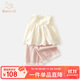 班喜迪女童套裝夏裝2025新款洋氣兒童背帶兩件套時(shí)髦小童裝夏季寶寶衣服 米色 90