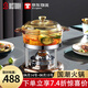 帝詩頓 單人火鍋鍋具瓦斯?fàn)t304不銹鋼小火鍋爐燃?xì)庖蝗艘诲伋錃鉅t酒精爐 銀色晶鉆琥珀?duì)t 19cm 【歐盟認(rèn)證臺(tái)灣進(jìn)口爐芯】