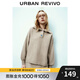 UR春季新款女裝簡(jiǎn)約百搭翻領(lǐng)撞色紐扣寬松針織衫UWU940040 卡其 M