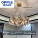 歐普照明（OPPLE）水晶吊燈客廳燈后現代簡(jiǎn)約大氣主臥室輕奢設計師創(chuàng  )意網(wǎng)紅餐廳 A款棱形水晶圓形50CM三色變
